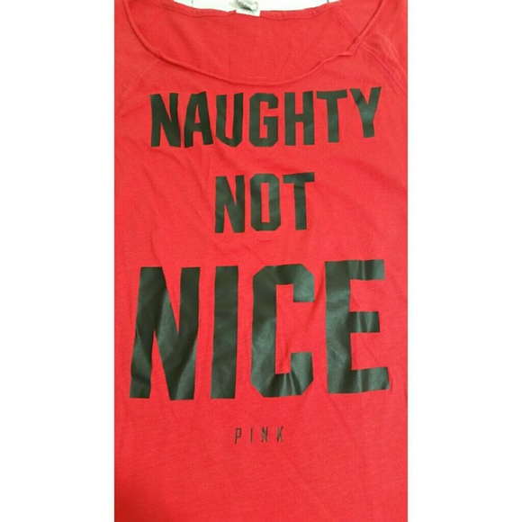VICTORIA'S SECRET PINK naughty not nice tee S… - Picture 2 of 3
